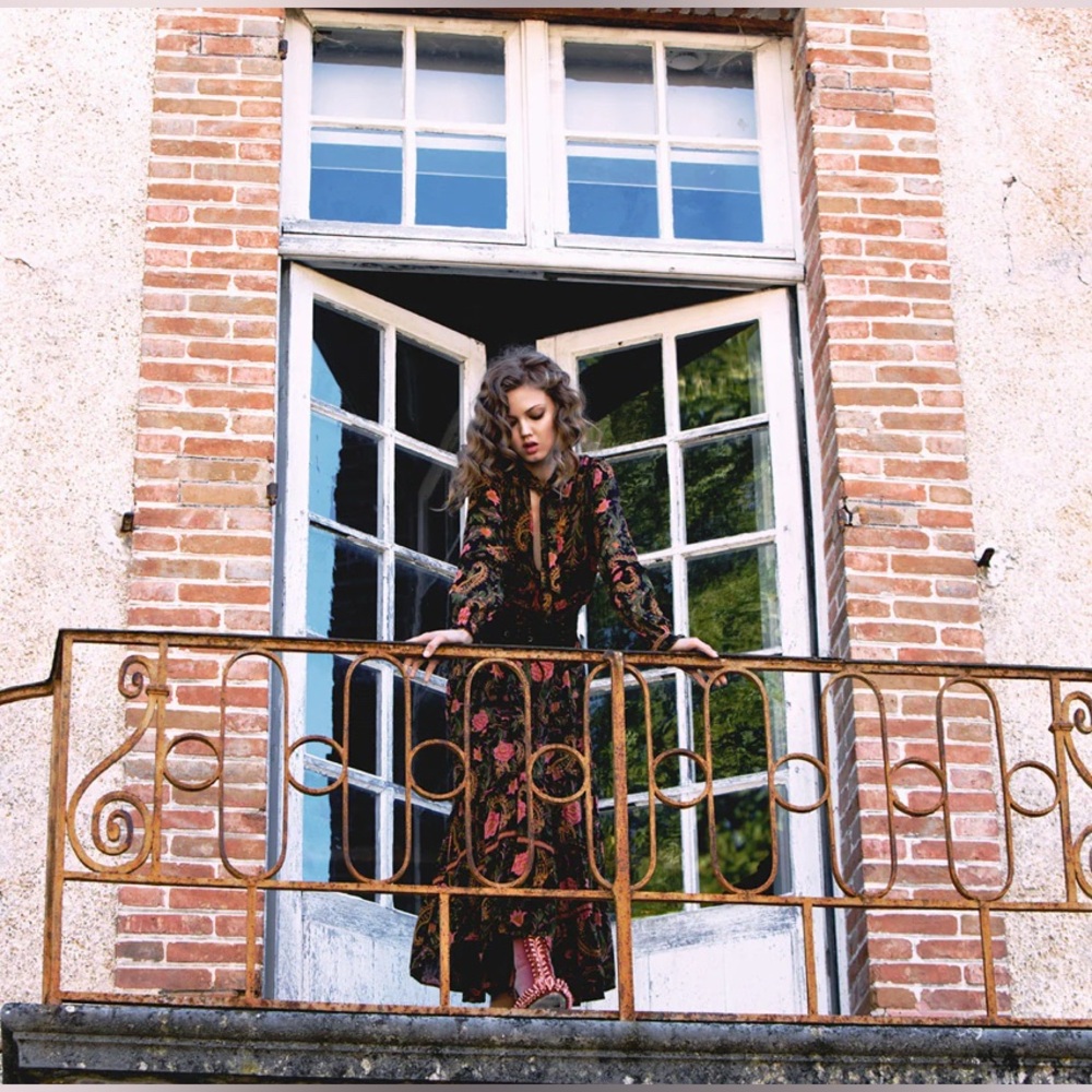 Spell & the Gypsy x Free People Etienne Maxi Gown Noir Paisley Floral Size Small